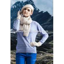 Best selling 100% cashmere Women knitted pullover with pattern